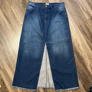 Anthropologie Pilcro Denim Maxi Skirt with Slit